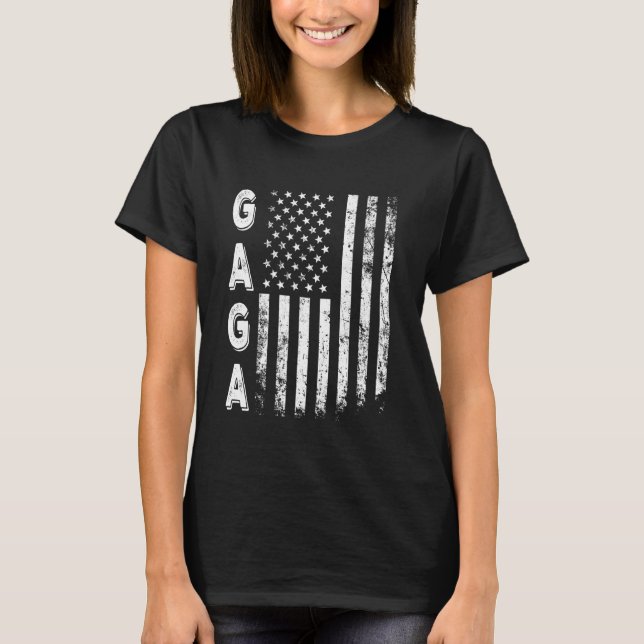 T-shirt Gaga America Drapeau Fête des mères 4 juillet femm (Devant)