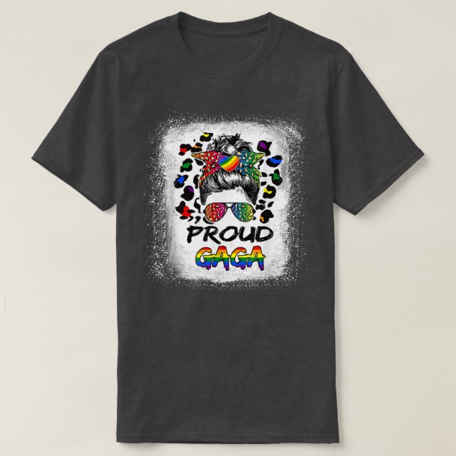 T-shirt Gaga LGBTQ fière de léopard blanchi mois maté (Design devant)