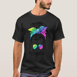 T-shirt Gaga Life Messy Hair Bun Tie Dye Femmes Da de la m