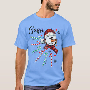 T-shirt Gaga Snowman Candy Cane Christmas Xmas Funny 