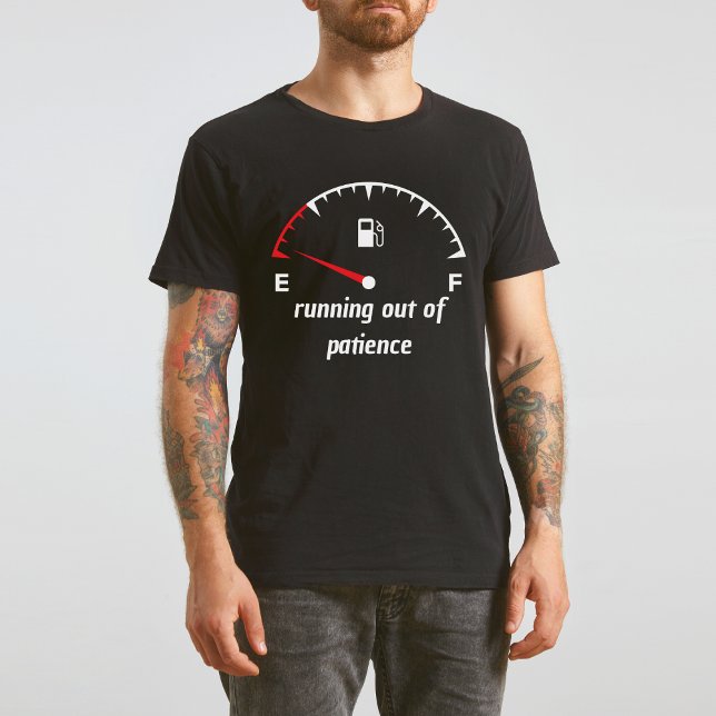 T-shirt Gage à gaz vide (Running Out Of Patience Black T-Shirt)