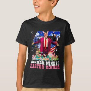 T-shirt Gagnant Dîner de Pâques Trump Lapin Chasse Œufs Jo