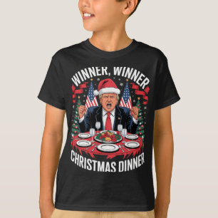 T-shirt Gagnant Gagnant Dîner de Noël Reconnaissant Trump