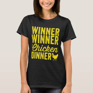 T-shirt Gagnant Gagnant Dîner de Poulet Silhouette (foncé)