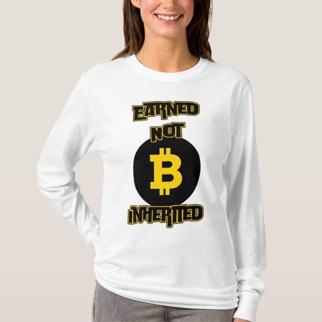 T-shirt Gagné non hérité™ Crypto Grit Bitcoin Edition (Devant)