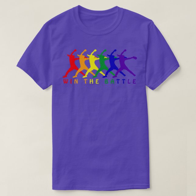 T-shirt Gagner la bataille Fastpitch Softball Pride LG (Design devant)