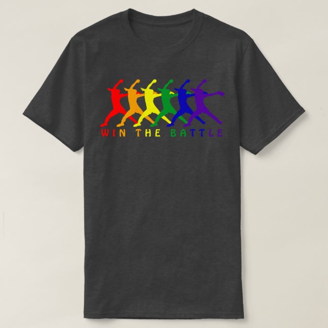 T-shirt Gagner la bataille Fastpitch Softball Pride LG (Design devant)