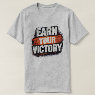 T-shirt Gagnez Votre Victoire Typographie Grunge Orange