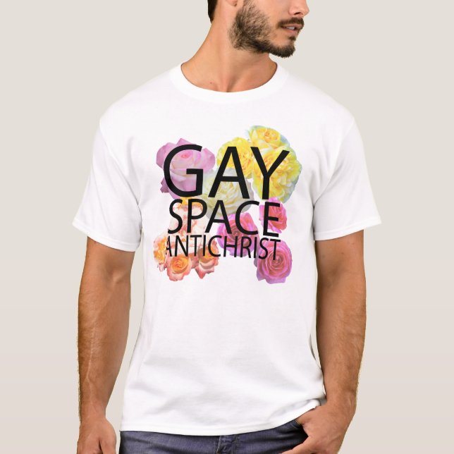 T-shirt gai d'antichriste de l'espace (Devant)