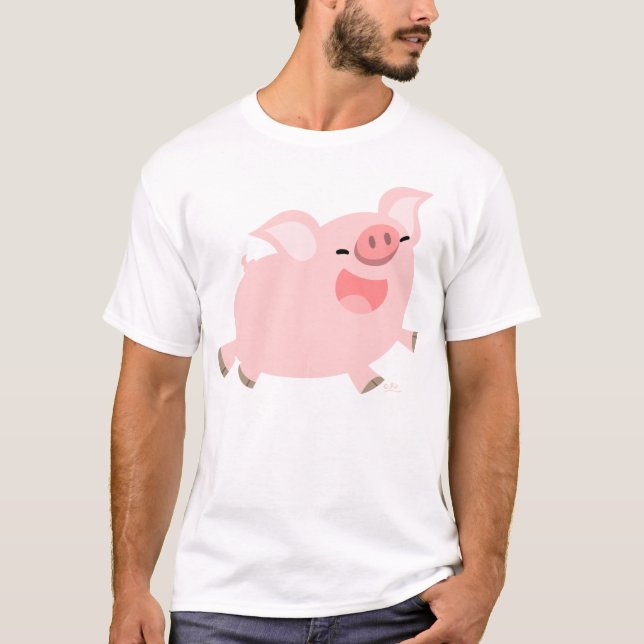 T-shirt gai de porc de bande dessinée (Devant)