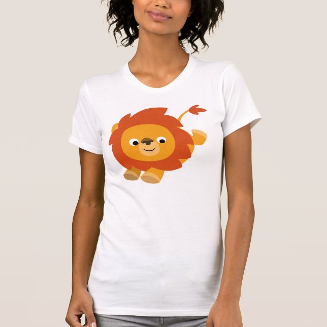 T-shirt gai mignon de femmes de lion de bande (Devant)