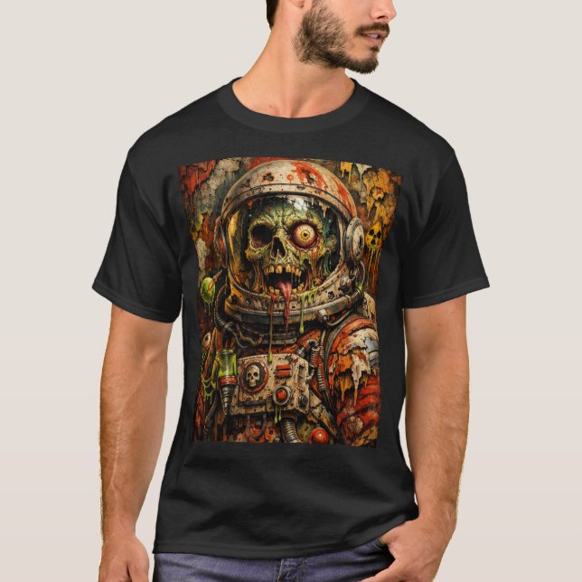T-shirt Galactic Undead: Zombie Astronaut Graphic Tee (Devant)