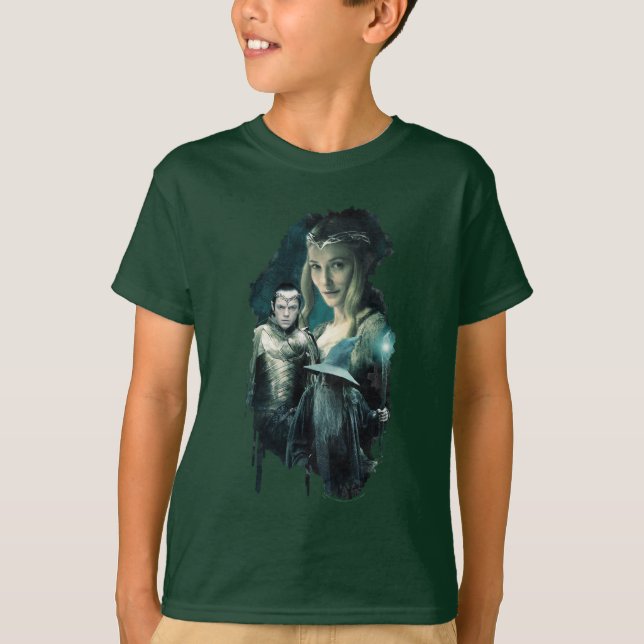 T-shirt Galadriel, ELROND™, & Gandalf Graphic (Devant)