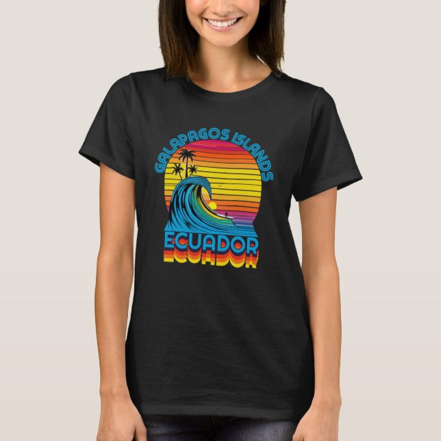 T-shirt Galapagos Îles Retro Throwback Surf & Plage Sou (Devant)