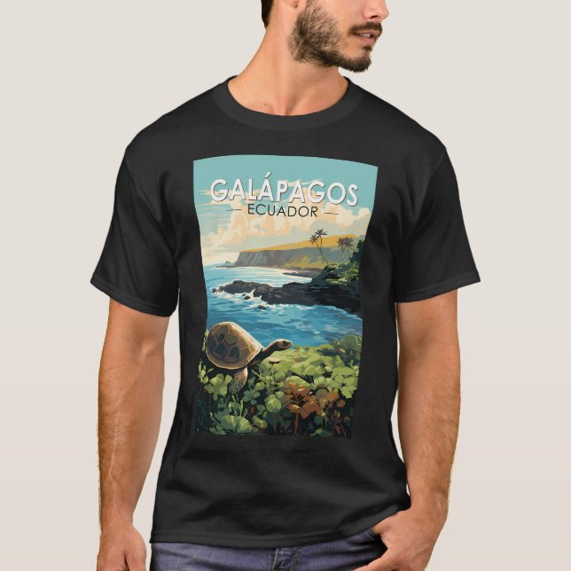 T-shirt Galapagos Îles Tortue géante Voyage Art (Devant)