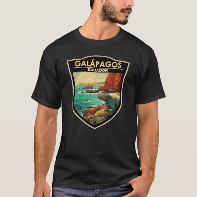 T-shirt Galapagos Îles Voyage Art Vintage (Devant)