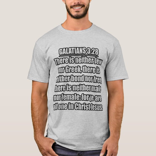 T-shirt Galates 3:28 — Version du roi Jacques (KJV 1900) (Devant)