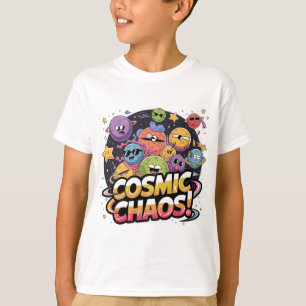 T-shirt Galaxie caricaturale chaotique avec caractère Whim