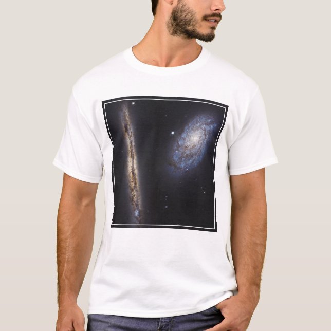 T-shirt Galaxie Edge-On Ngc 4302 & Galaxie Tilted Ngc 4298 (Devant)