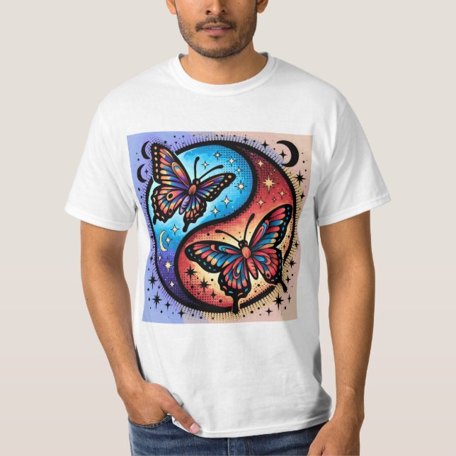 T-Shirt Galaxie Papillon Céleste Esthétique (Devant)