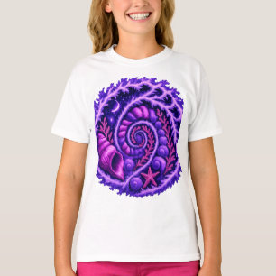 T-shirt Galaxie Spirale Océan Mystique Art de Coquillage  