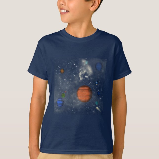 T-shirt Galaxies avec étoiles et planètes dans l'espace (Devant)