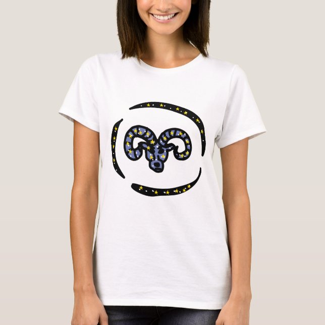 T-shirt Galaxy Aries Ram T‑Shirt – Bold Zodiac Sign Tee  (Devant)