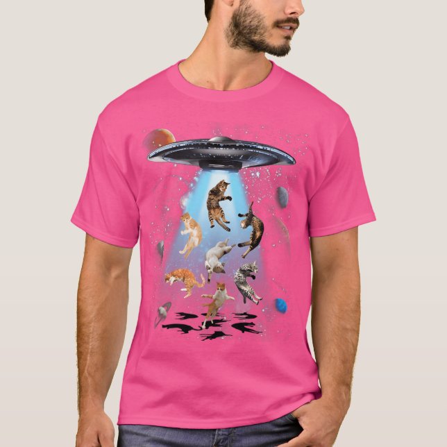 T-shirt Galaxy Chat Chat Ufo Chemise Funny Chat Tee Chat G (Devant)