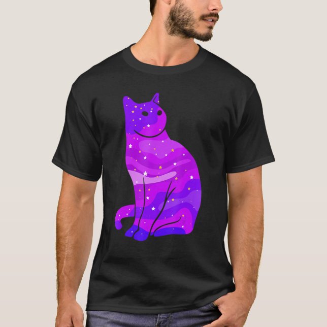 T-shirt Galaxy Chat Espace Extérieur Chat Univers (Devant)
