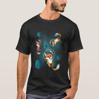 T-shirt Galaxy Fox Foxes Space Stars Noël Anniversaire Gi