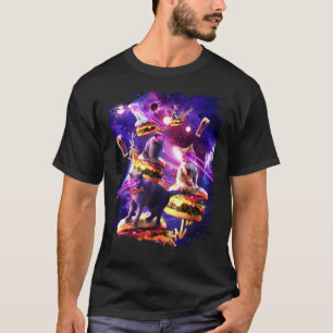 T-shirt Galaxy Laser Cat On Burger - Space Cheeseburger Ca