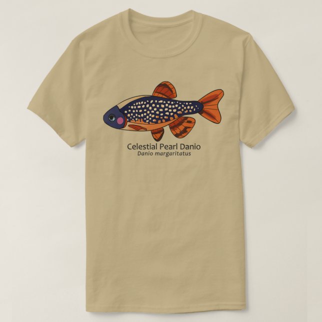 T-shirt Galaxy Rasbora Céleste Pearl Danio avec texte (Design devant)