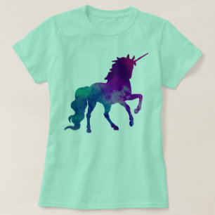 T-shirt Galaxy Unicorn Sky couleurs de bleu et de violet,