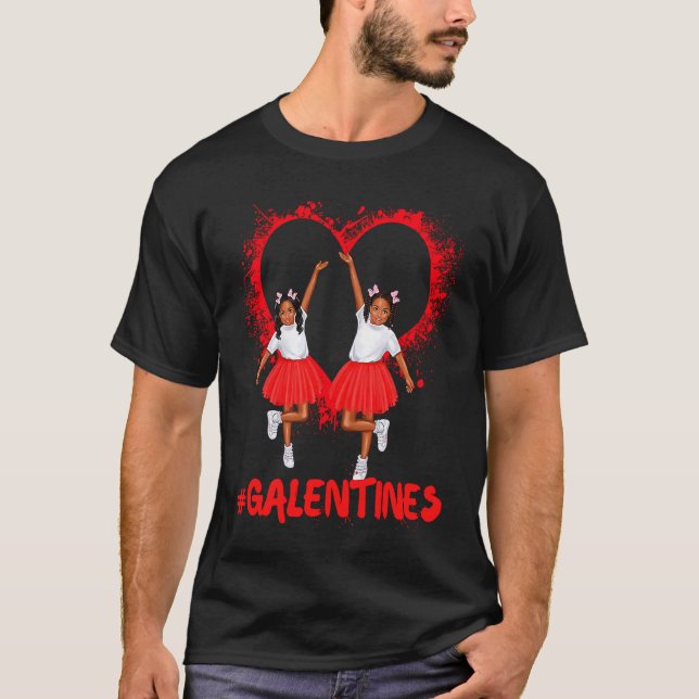 T-shirt Galentines Day Fun Cute Brown Skin Girls Best Girl (Devant)