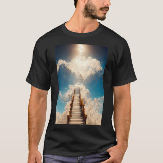 T-shirt Galerie d'art AI Escalier vers le ciel Ne regardez