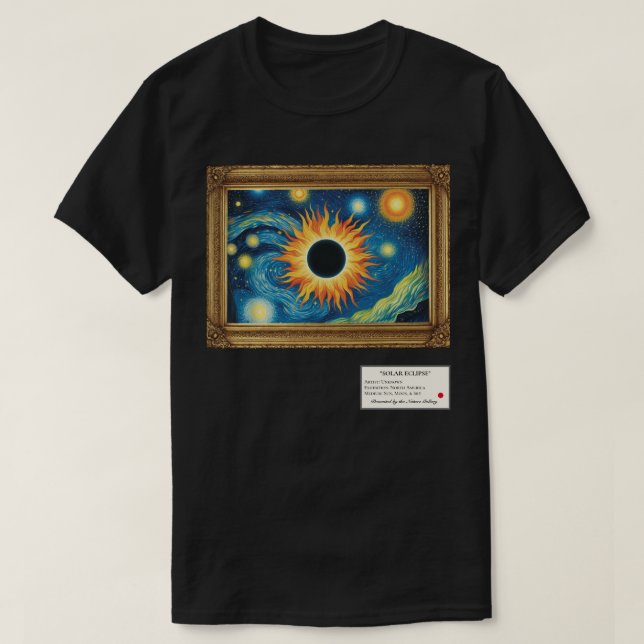 T-shirt Galerie d'art Eclipse solaire encadrée (Design devant)
