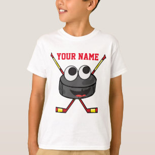T-shirt Galet et bâtons mignons personnalisés de hockey