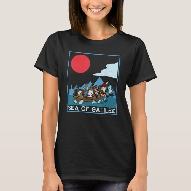 T-shirt Galilee seas storms religious Christians Christian (Devant)