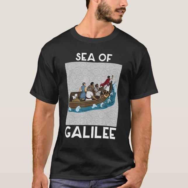 T-shirt Galilee seas storms religious Christians Christian (Devant)