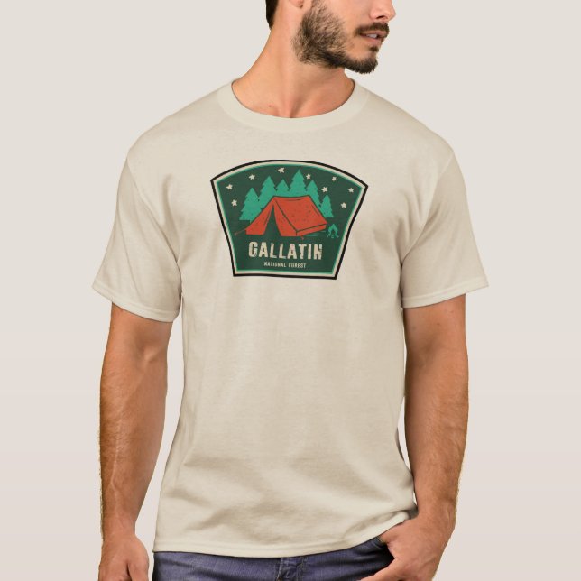 T-shirt Gallatin National Forest Camping (Devant)