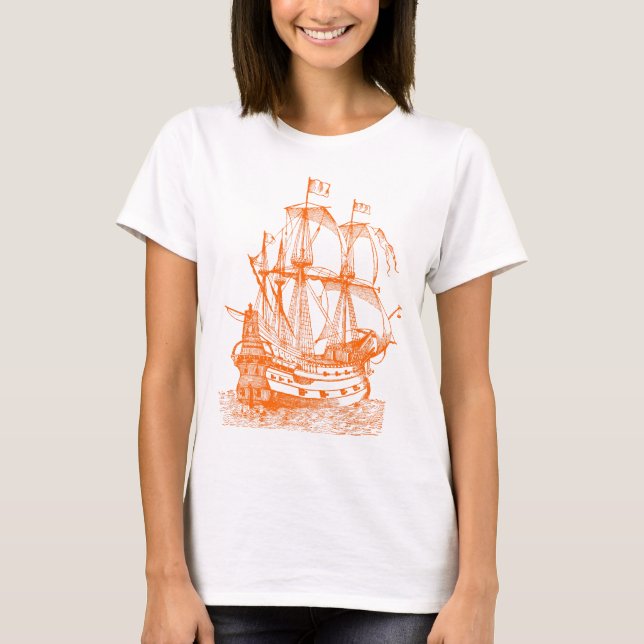 T-shirt Gallion - Orange (Devant)