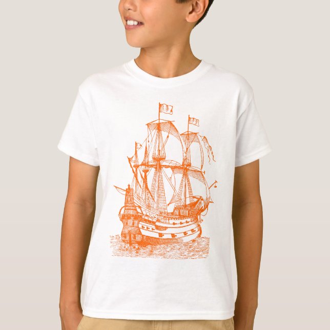 T-shirt Gallion - Orange (Devant)