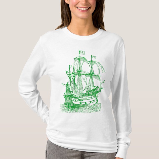 T-shirt Gallion - Vert herbe (Devant)