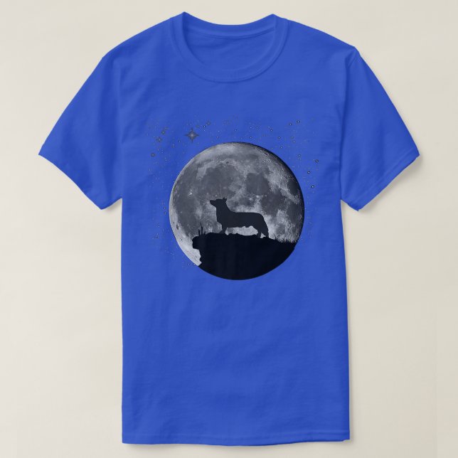 T-shirt Gallois Corgi Chien Moon  (Design devant)
