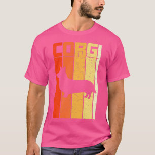 T-shirt Gallois Corgi Chien Retro Style Vintage Stripes161