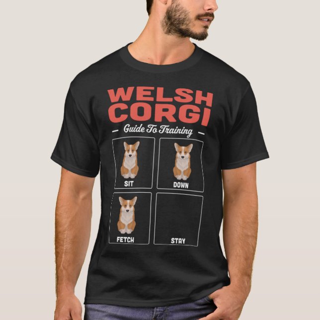 T-shirt Gallois Corgi Guide De Formation (Devant)