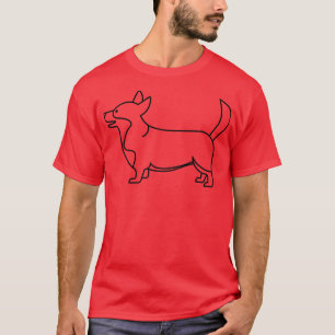 T-shirt Gallois Corgi Pembroke Line Art Design