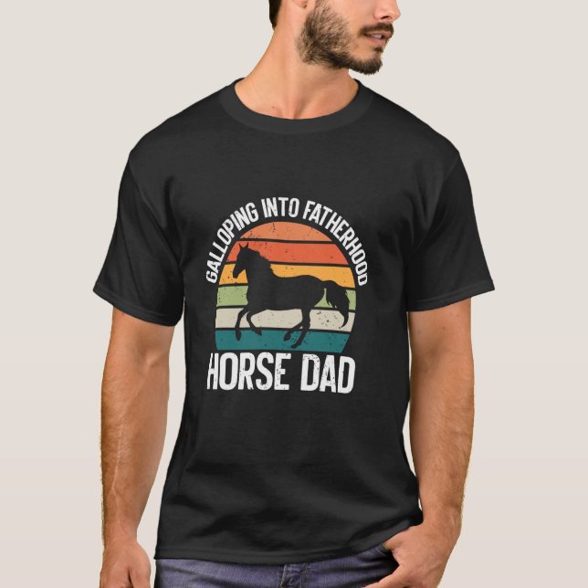 T-shirt Galop vers la paternité Papa cheval (Devant)