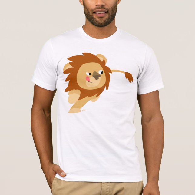 T-shirt galopant de lion de bande dessinée (Devant)