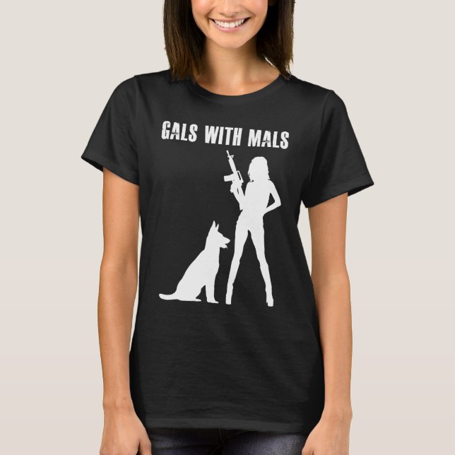T-shirt Gals With Mals  Belgian Malinois   For Women (Devant)